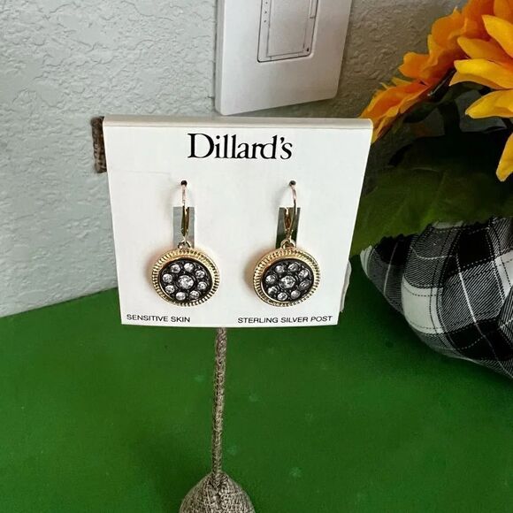 NWT Dillard’s Sterling Silver Post, Sensitive Skin Fishhook Earrings #J2 - Picture 3 of 4